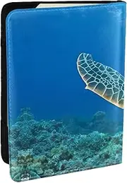 [JEJEA] Sea Turtles Print Travel Organizer Credit Cards Case Passport BookPassport Holder Cover Wallet forTraveling,, Black, One Size