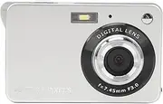 4K Digital Camera, 8X Digital Zoom Pocket Digital Camera 48MP Silver 2.7 Inch TFT Screen Automatic Light Sensitization Autofocus with Wristband for Vlogging