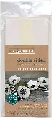 Double-Sided Extra Fine Crepe Paper 2/Pkg-White/Vanilla & Vanilla/Chiffon,2 Pk