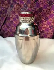 Ruby Red Swarovski Crystal Encrusted Single Cocktail Martini Shaker