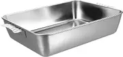 WATIIFUFU Stainless Steel Rectangular Roast Pan Seafood and Fish Roaster Tray for Kitchen Restaurant and Hotel Use Stylish Serving Tray with Excellent Workmanship Easy to Clean