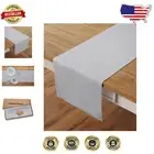 Luxurious 100% Pure Linen Table Runner - Soft Grey, Spring & Summer Essential