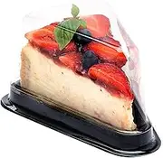 120Pcs Pcs Plastic Slicing Boxes with Lids Plastic Clear Cake Slice Boxes for Cake, Tiramisu, Mousse, Dessert, Triangle (6 Inches)