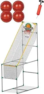 Kids Arcade Basketball Game Set Fun Activity Parent Child Interactive Toy Easily Set up Boys Girls Durability Basketball Hoop, with 4 Ball, 1.53m