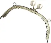 WESIEVYA Pearl Purse Frame 16.5cm Metal Clutch Frame for Handbag DIY Resistant to Rust Stylish Craft