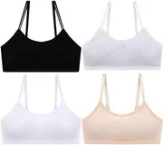 [Herepai] Big Girls Bra Comfort Flex Fit Seamless for Girl Teens with Adjustable Straps, Pull-on Design