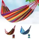 Single Portable Hammock Outdoor Garden Hanging Bed Camping Swing Canvas Hammock