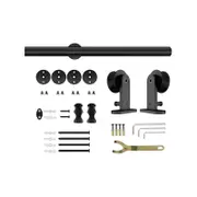 Rolltrak Black Matte Top Mount Barn Door Round Track Set