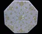 18" Marble Corner Table Top Paua Shell Floral Inlay Handmade Work