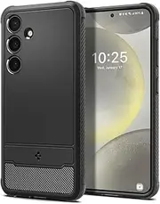 SPIGEN Rugged Armor Designed for Samsung Galaxy S24 Case (2024) Shock Absorption Resilient Slim Soft Cover - Black