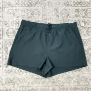 NEW Old Navy Shorts Go Dry High Rise Powersoft Green Shorts 3" Women's Size XL