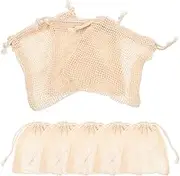Baluue Soap Bag Set 8pcs Drawstring Closure Handmade Soap Pouches Random Color