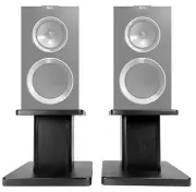 (2) 8” Black Bookshelf Speaker Stands For KEF R300 Bookshelf Speakers