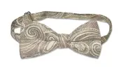 COVONA Men's BOW Tie Solid LIGHT BROWN Color PAISLEY BOWTIE for Tux or Suit