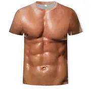 Men's Graphic Muscle T shirt Tee Funny T Shirts Short Sleeve T shirt 3D Print Crew Neck Round Neck Shirt Muscle A B Black Clothing Apparel Plus Size S M L XL X