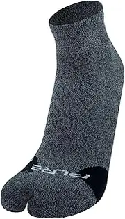 Pure Athlete Bunion Relief Sock - Ankle Length Tailors Bunion Corrector Socks for Men Women Split Toe Design, Heather Grey, X-Large