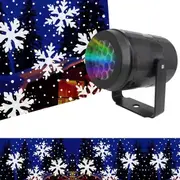 GGP Led Snowflake Projector Light 7 Color Rotating Christmas & Holiday Decoration Laser Stage Light, 16 Patterns For Festive Decor