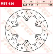 TRW Lucas Brake disc MST439, rigid