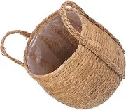 TOYANDONA Woven Storage Basket Elegant Plant Basket with Liner for Indoor Use Stylish Decorative Planter for Flowers and Convenient for Home Organization