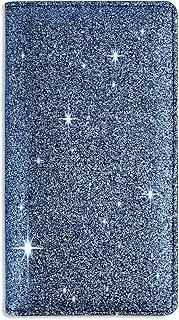 [Sanlykate] Glitter Checkbook Cover for Girl Women, RFID Blocking PU Leather Standard Register Check Book Case Wallet with Credit Card Slots & Free Divider, Blue Black, Blue, One Size, Wallet Style