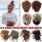 US Messy Bun Hair Piece Updo Chignon Tousled Extensions Bun Curly Wavy Ponytail