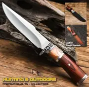Fixed Blade Knife Large Classic Bowie Camping Hunting Survival Fish Steak Knife