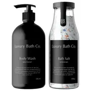 Luxury Bath Co. Body Wash and Bath Salt Bundle Polynesian Ritual 2 Pack