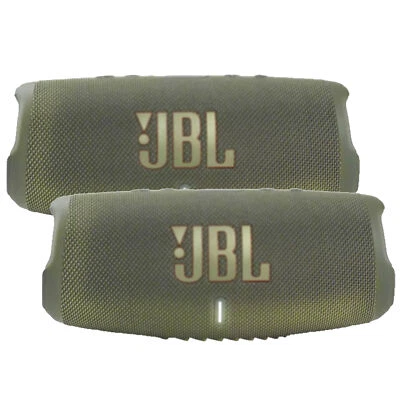 2x JBL Charge 5 Portable Waterproof Bluetooth Speaker (Green)