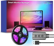 [SHANGDAOYU] USB led Light bar for tv, Multi Size led Strip for 17-32 inch Display with app Control, Move with The Screen, Music sync Light bar for Work, tv Movies, Games,etc(Size:4m)