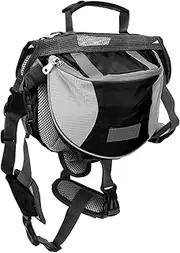 Cyrank Dog Hiking Backpack, Dog Backpack Harness Dog Saddle Bag with Side Pockets for Small Medium Dogs (M-Black)