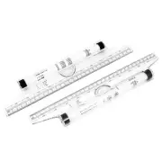 2 PCS Plastic 12 Inch Multifunctional Measuring Drawing Parallel Rolling Ruler
