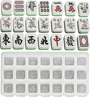 Mahjong Molds for Epoxy Resin,Clay Moulds | Silicone Mahjong Candy Chocolate Mold Baking Supplies Mold for Gummies Ice