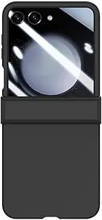 [UYPTK] Hard Shell Plastic Phone Case for Samsung Galaxy Z Flip 6 5 Flip6 Flip5 5G Transparent Cover,Black,for Galaxy Z Flip5