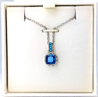 NEW w Box SWAROVSKI Blue Crystal December Birthstone Pendant Necklace 5651707
