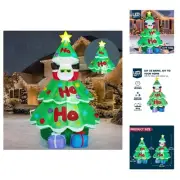 6 FT Tall Animated Christmas Tree Inflatables Outdoor Decorations with Build-...
