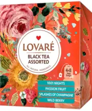LOVARE Tea "BLACK TEA ASSORTED" 32 Tea Bags Made in Ukraine Feel The Love