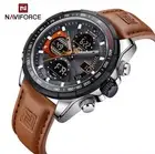 NAVIFORCE LED Men Sport Watches Luxury Brand Dual Time Digital Quartz Wristwatch