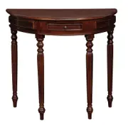 Huntley Turn Leg Half Round Sofa Table - Mahogany