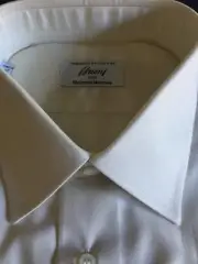 Brioni Long Sleeve -L-17-1/2- Solid Cream ColorDress Shirt