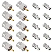2X(10 Pack UHF/PL-259 Solder Connector Plug with Reducer for RG8X, RG8,2031