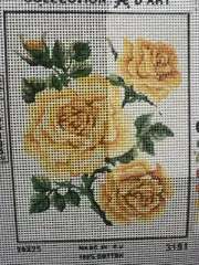 Printed needlepoint tapestry 20x25 Cm Rto Canvas Only Blue Flowers