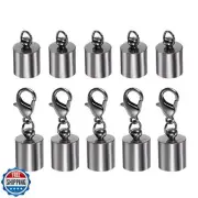 HARFINGTON 5pcs Cord End Cap 8.5mm ID Lobster Claw Clasp End Caps for DIY Bra