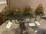 Holiday Decor Pier One Table Beaded Christmas Tree Napkin Rings -4- New