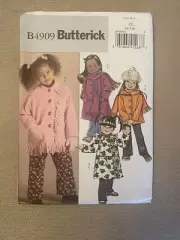 Butterick B4909 Pattern Jacket Coat Pants Size 6 7 8 Girls Uncut New 2006