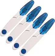4Pcs Thread Snips Sewing Snippers, Cross Stitch Scissors Plastic Handle Cutters Clippers with Cover for Fishing, Clothes Embroidery Craft (Blue)