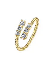 Genevive 14K Over Silver CZ Love Ring