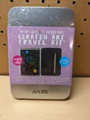 Art 101 Mini Travel Scratch Art Travel Kit Creative Tools Tin Case Brand New