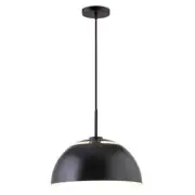 Meyer+Cross Jordyn 16 in. 1-Light Modern Matte Black Pendant with Metal Shade