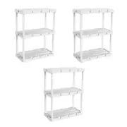 Gracious Living Knect A Shelf 3 Shelf Interlocking Organizers, White (3 Pack)