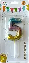 Balloon-Shaped Number Candle with 3-Gradient Color Design - Fun Cake Topper - Party Anniversary Decoration - Number (Number 5)